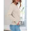 imageANRABESS Sweaters for Women Loose Fit Lightweight Soft Dressy Scalloped Long Sleeve Pullover Tops 2026 Fall Casual OutfitsAlmond