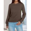 imageANRABESS Sweaters for Women Loose Fit Lightweight Soft Dressy Scalloped Long Sleeve Pullover Tops 2026 Fall Casual OutfitsBrown