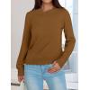 imageANRABESS Sweaters for Women Loose Fit Lightweight Soft Dressy Scalloped Long Sleeve Pullover Tops 2026 Fall Casual OutfitsCaramel