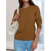 imageANRABESS Sweaters for Women Loose Fit Lightweight Soft Dressy Scalloped Long Sleeve Pullover Tops 2026 Fall Casual OutfitsCaramel