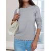 imageANRABESS Sweaters for Women Loose Fit Lightweight Soft Dressy Scalloped Long Sleeve Pullover Tops 2026 Fall Casual OutfitsGrey