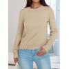 imageANRABESS Sweaters for Women Loose Fit Lightweight Soft Dressy Scalloped Long Sleeve Pullover Tops 2026 Fall Casual OutfitsTan