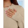 imageANRABESS Sweaters for Women Loose Fit Lightweight Soft Dressy Scalloped Long Sleeve Pullover Tops 2026 Fall Casual OutfitsTan