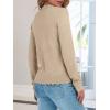 imageANRABESS Sweaters for Women Loose Fit Lightweight Soft Dressy Scalloped Long Sleeve Pullover Tops 2026 Fall Casual OutfitsTan