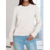 imageANRABESS Sweaters for Women Loose Fit Lightweight Soft Dressy Scalloped Long Sleeve Pullover Tops 2026 Fall Casual OutfitsWhite