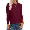 imageANRABESS Sweaters for Women Loose Fit Lightweight Soft Dressy Scalloped Long Sleeve Pullover Tops 2026 Fall Casual OutfitsWine Red