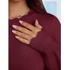 imageANRABESS Sweaters for Women Loose Fit Lightweight Soft Dressy Scalloped Long Sleeve Pullover Tops 2026 Fall Casual OutfitsWine Red