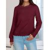 imageANRABESS Sweaters for Women Loose Fit Lightweight Soft Dressy Scalloped Long Sleeve Pullover Tops 2026 Fall Casual OutfitsWine Red