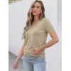 imageANRABESS Women Short Sleeve Sweaters Wool Blend V Neck Sweater Shirts Business Casual Work Tops 2026 Summer Vacation OutfitsAlmond