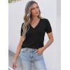 imageANRABESS Women Short Sleeve Sweaters Wool Blend V Neck Sweater Shirts Business Casual Work Tops 2026 Summer Vacation OutfitsBlack