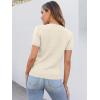 imageANRABESS Women Short Sleeve Sweaters Wool Blend V Neck Sweater Shirts Business Casual Work Tops 2026 Summer Vacation OutfitsCream White