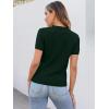 imageANRABESS Women Short Sleeve Sweaters Wool Blend V Neck Sweater Shirts Business Casual Work Tops 2026 Summer Vacation OutfitsDrak Green