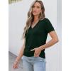 imageANRABESS Women Short Sleeve Sweaters Wool Blend V Neck Sweater Shirts Business Casual Work Tops 2026 Summer Vacation OutfitsDrak Green