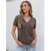 imageANRABESS Women Short Sleeve Sweaters Wool Blend V Neck Sweater Shirts Business Casual Work Tops 2026 Summer Vacation OutfitsDrak Taupe