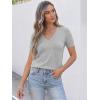 imageANRABESS Women Short Sleeve Sweaters Wool Blend V Neck Sweater Shirts Business Casual Work Tops 2026 Summer Vacation OutfitsLight Grey