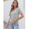 imageANRABESS Women Short Sleeve Sweaters Wool Blend V Neck Sweater Shirts Business Casual Work Tops 2026 Summer Vacation OutfitsLight Grey