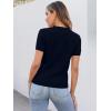 imageANRABESS Women Short Sleeve Sweaters Wool Blend V Neck Sweater Shirts Business Casual Work Tops 2026 Summer Vacation OutfitsNavy Blue