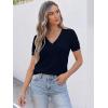 imageANRABESS Women Short Sleeve Sweaters Wool Blend V Neck Sweater Shirts Business Casual Work Tops 2026 Summer Vacation OutfitsNavy Blue