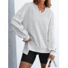imageANRABESS Womens Oversized Sweatshirts Long Sleeve Tunic Shirts V Neck Loose Pullover Tops 2026 Spring Teen Girls OutfitLight Grey
