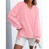 imageANRABESS Womens Oversized Sweatshirts Long Sleeve Tunic Shirts V Neck Loose Pullover Tops 2026 Spring Teen Girls OutfitPink