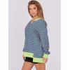 imageANRABESS Womens Oversized Sweatshirts Long Sleeve Tunic Shirts V Neck Loose Pullover Tops 2026 Spring Teen Girls OutfitPink Green