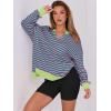 imageANRABESS Womens Oversized Sweatshirts Long Sleeve Tunic Shirts V Neck Loose Pullover Tops 2026 Spring Teen Girls OutfitPink Green