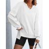 imageANRABESS Womens Oversized Sweatshirts Long Sleeve Tunic Shirts V Neck Loose Pullover Tops 2026 Spring Teen Girls OutfitWhite