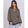 imageANRABESS Womens Striped Oversized Sweatshirts Crew Neck Long Sleeve Shirts Soft Color Block Pullover Top Fashion ClothingBlack Grey