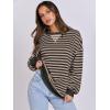 imageANRABESS Womens Striped Oversized Sweatshirts Crew Neck Long Sleeve Shirts Soft Color Block Pullover Top Fashion ClothingBlack Grey