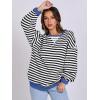 imageANRABESS Womens Striped Oversized Sweatshirts Crew Neck Long Sleeve Shirts Soft Color Block Pullover Top Fashion ClothingBlack White
