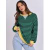 imageANRABESS Womens Striped Oversized Sweatshirts Crew Neck Long Sleeve Shirts Soft Color Block Pullover Top Fashion ClothingBlue Green