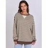 imageANRABESS Womens Striped Oversized Sweatshirts Crew Neck Long Sleeve Shirts Soft Color Block Pullover Top Fashion ClothingBrown White