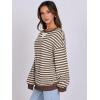 imageANRABESS Womens Striped Oversized Sweatshirts Crew Neck Long Sleeve Shirts Soft Color Block Pullover Top Fashion ClothingBrown White