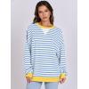imageANRABESS Womens Striped Oversized Sweatshirts Crew Neck Long Sleeve Shirts Soft Color Block Pullover Top Fashion ClothingBule White