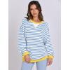 imageANRABESS Womens Striped Oversized Sweatshirts Crew Neck Long Sleeve Shirts Soft Color Block Pullover Top Fashion ClothingBule White
