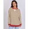 imageANRABESS Womens Striped Oversized Sweatshirts Crew Neck Long Sleeve Shirts Soft Color Block Pullover Top Fashion ClothingCaramel White