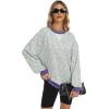 imageANRABESS Womens Striped Oversized Sweatshirts Crew Neck Long Sleeve Shirts Soft Color Block Pullover Top Fashion ClothingGreen Purple Yellow Stripe