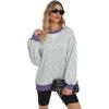 imageANRABESS Womens Striped Oversized Sweatshirts Crew Neck Long Sleeve Shirts Soft Color Block Pullover Top Fashion ClothingGreen Purple Yellow Stripe