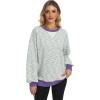 imageANRABESS Womens Striped Oversized Sweatshirts Crew Neck Long Sleeve Shirts Soft Color Block Pullover Top Fashion ClothingGreen Purple Yellow Stripe