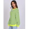 imageANRABESS Womens Striped Oversized Sweatshirts Crew Neck Long Sleeve Shirts Soft Color Block Pullover Top Fashion ClothingGrey Fluorescent Green
