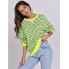 imageANRABESS Womens Striped Oversized Sweatshirts Crew Neck Long Sleeve Shirts Soft Color Block Pullover Top Fashion ClothingGrey Fluorescent Green