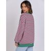 imageANRABESS Womens Striped Oversized Sweatshirts Crew Neck Long Sleeve Shirts Soft Color Block Pullover Top Fashion ClothingGrey Pink
