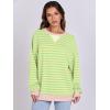 imageANRABESS Womens Striped Oversized Sweatshirts Crew Neck Long Sleeve Shirts Soft Color Block Pullover Top Fashion ClothingLight Yellow Green