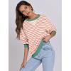 imageANRABESS Womens Striped Oversized Sweatshirts Crew Neck Long Sleeve Shirts Soft Color Block Pullover Top Fashion ClothingOrange White