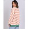 imageANRABESS Womens Striped Oversized Sweatshirts Crew Neck Long Sleeve Shirts Soft Color Block Pullover Top Fashion ClothingOrange White