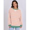 imageANRABESS Womens Striped Oversized Sweatshirts Crew Neck Long Sleeve Shirts Soft Color Block Pullover Top Fashion ClothingOrange White