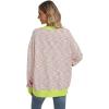 imageANRABESS Womens Striped Oversized Sweatshirts Crew Neck Long Sleeve Shirts Soft Color Block Pullover Top Fashion ClothingPink Green Yellow Stripe