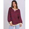 imageANRABESS Womens Striped Oversized Sweatshirts Crew Neck Long Sleeve Shirts Soft Color Block Pullover Top Fashion ClothingRed Blue