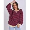 imageANRABESS Womens Striped Oversized Sweatshirts Crew Neck Long Sleeve Shirts Soft Color Block Pullover Top Fashion ClothingRed Blue