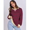 imageANRABESS Womens Striped Oversized Sweatshirts Crew Neck Long Sleeve Shirts Soft Color Block Pullover Top Fashion ClothingRed Blue